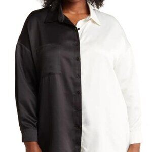 DR2 Black and White Colorblock Shirt Medium NWT